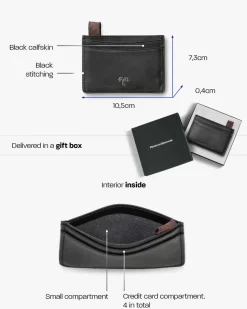 Card holder leather black