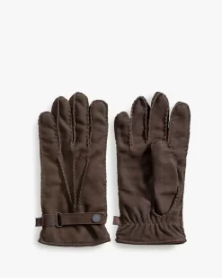 Gloves suede dark brown