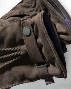 Gloves suede dark brown