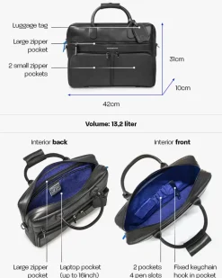 Office bag leather black